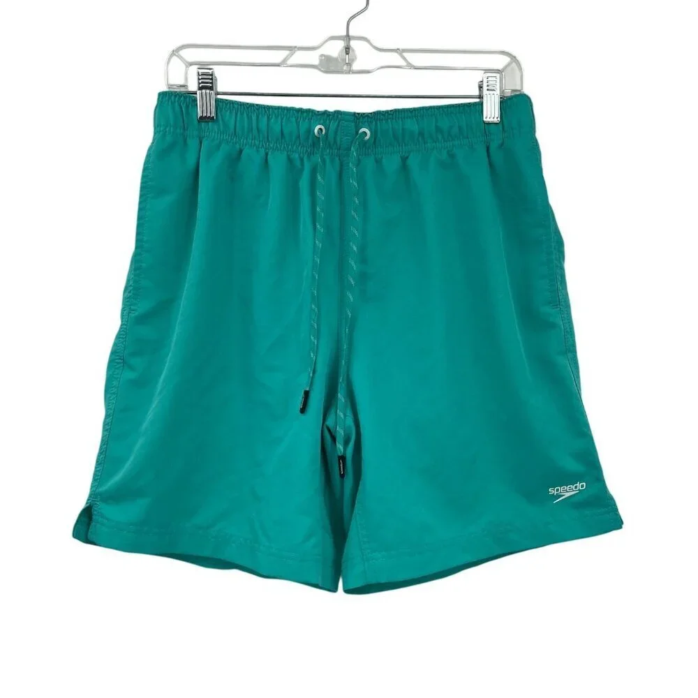 Speedo Solid Volley Swim Shorts Men's M‎ Blue Green Beach Sports